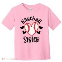 Baseball Sister Game Day Sport Heart Toddler T-Shirt thumb 0