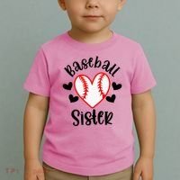Baseball Sister Game Day Sport Heart Toddler T-Shirt thumb 2