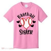 Baseball Sister Game Day Sport Heart Kids T-Shirt thumb 0