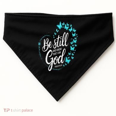 Be Still God Butterfly Heart Christian Apparel USA-Made Doggie Bandana