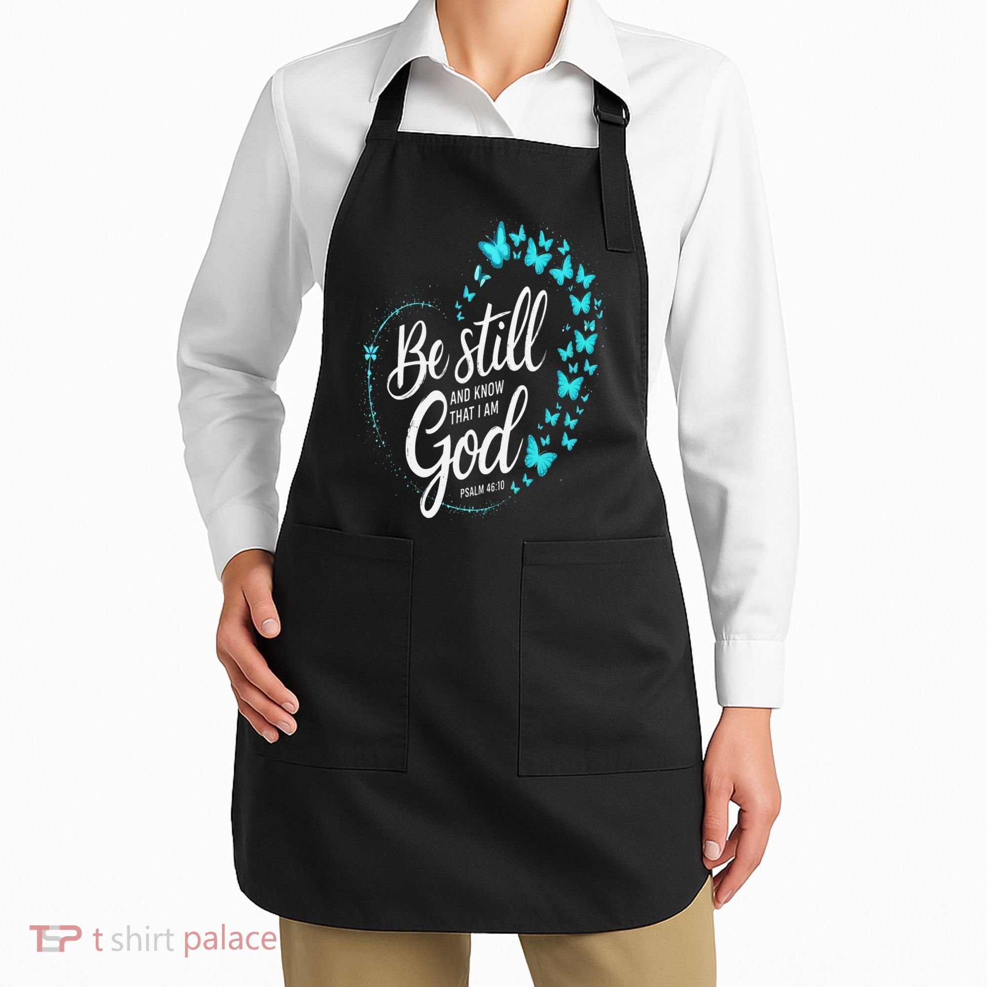Be Still God Butterfly Heart Christian Apparel Apron
