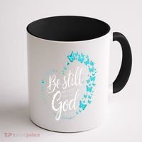 Be Still God Butterfly Heart Christian Apparel Coffee Mug thumb 1