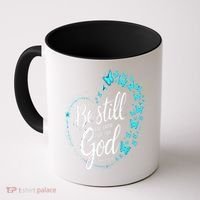 Be Still God Butterfly Heart Christian Apparel Coffee Mug thumb 0