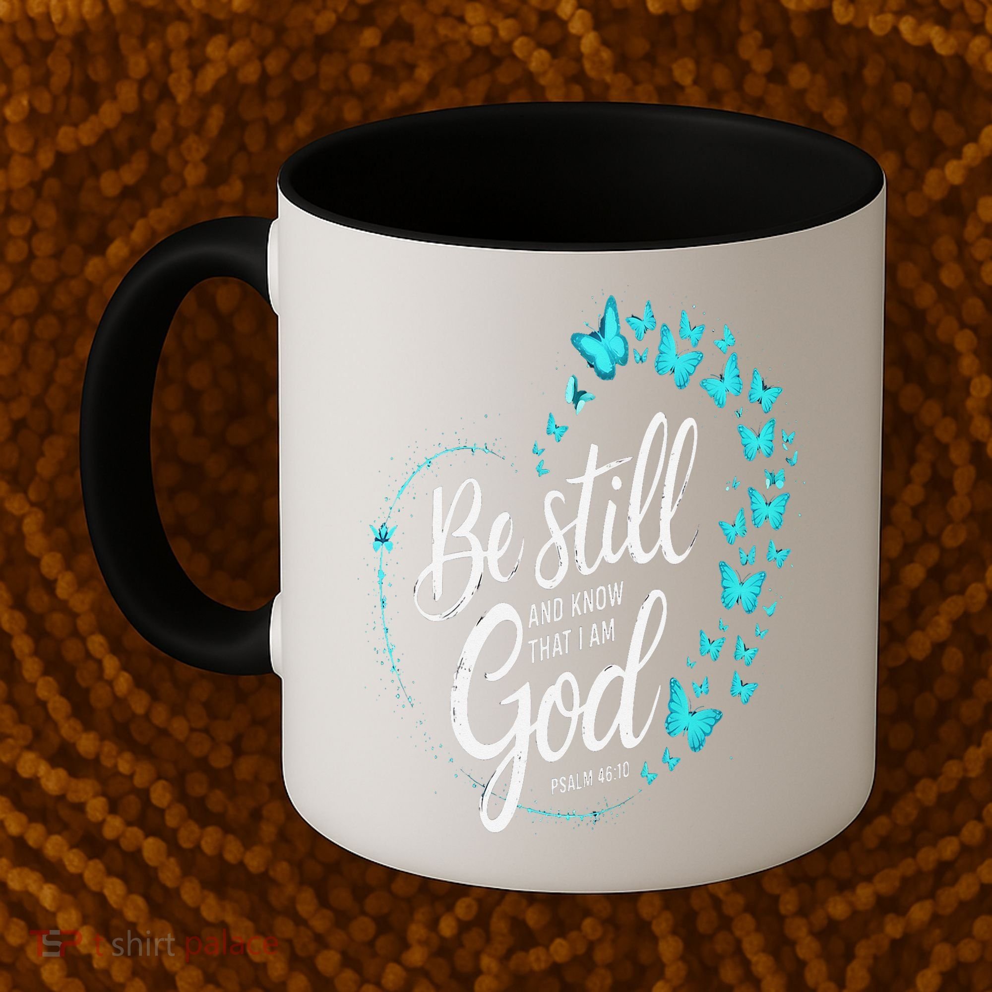Be Still God Butterfly Heart Christian Apparel Coffee Mug