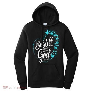 Be Still God Butterfly Heart Christian Apparel Women's Hoodie