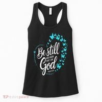 Be Still God Butterfly Heart Christian Apparel Women's Tank Top thumb 0