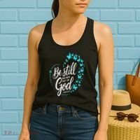 Be Still God Butterfly Heart Christian Apparel Women's Tank Top thumb 2
