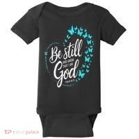 Be Still God Butterfly Heart Christian Apparel Baby Bodysuit thumb 0