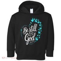 Be Still God Butterfly Heart Christian Apparel Toddler Hoodie thumb 0