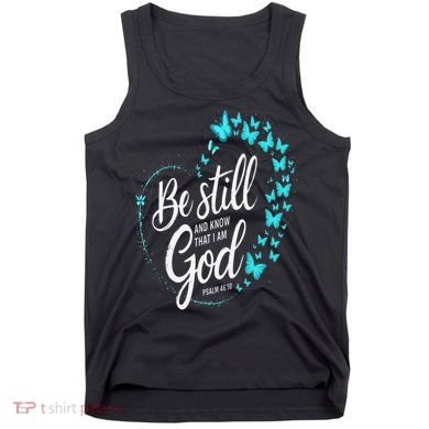 Be Still God Butterfly Heart Christian Apparel Tank Top