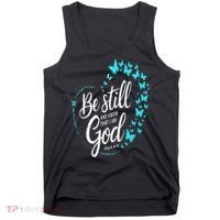 Be Still God Butterfly Heart Christian Apparel Tank Top thumb 0