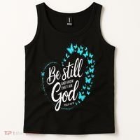 Be Still God Butterfly Heart Christian Apparel Tank Top thumb 2