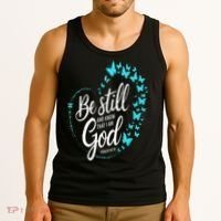 Be Still God Butterfly Heart Christian Apparel Tank Top thumb 3