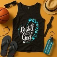Be Still God Butterfly Heart Christian Apparel Tank Top thumb 4