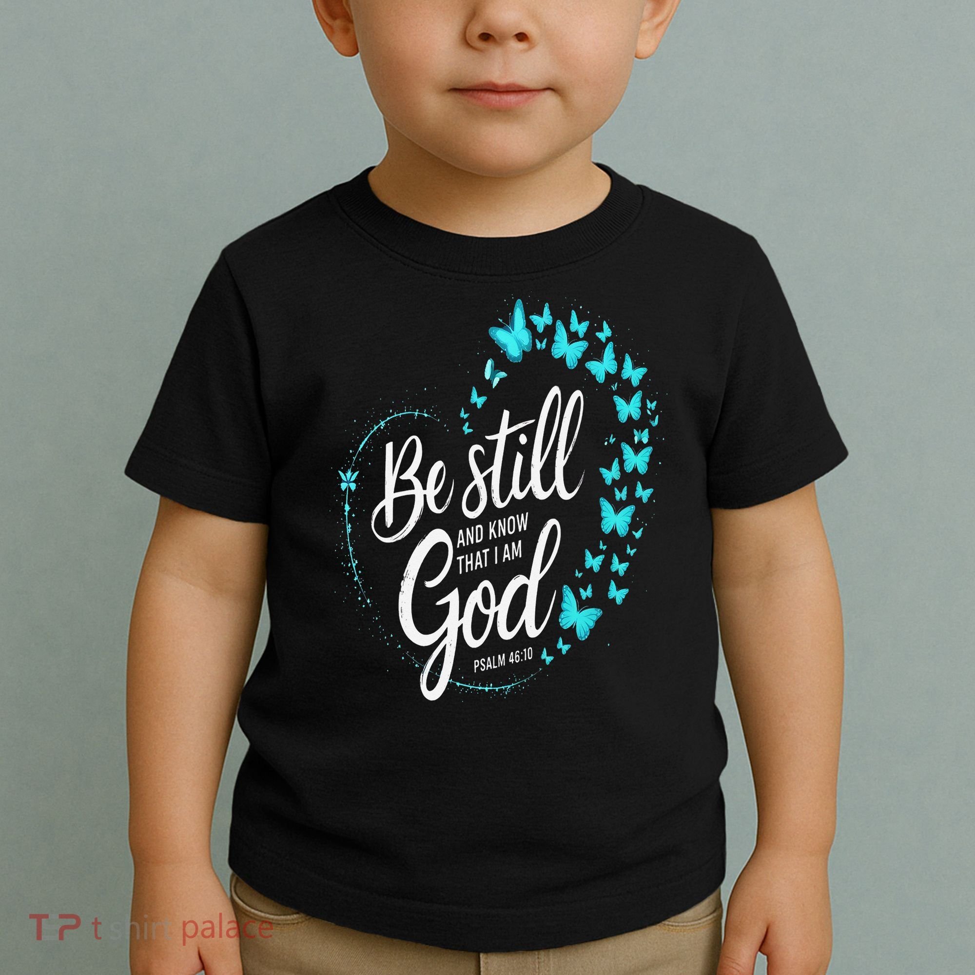 Be Still God Butterfly Heart Christian Apparel Toddler T-Shirt