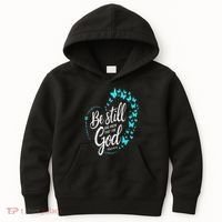 Be Still God Butterfly Heart Christian Apparel Kids Hoodie thumb 0
