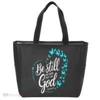 Be Still God Butterfly Heart Christian Apparel Tote Bag thumb 0