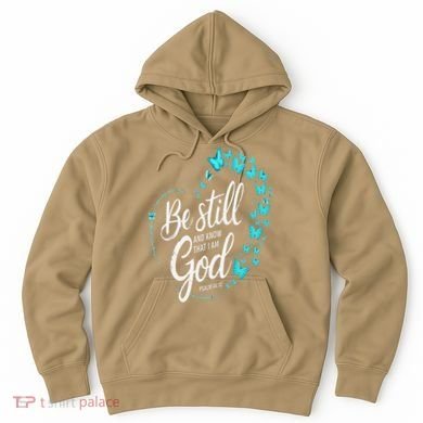 Be Still God Butterfly Heart Christian Apparel Hoodie