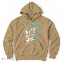 Be Still God Butterfly Heart Christian Apparel Hoodie thumb 0