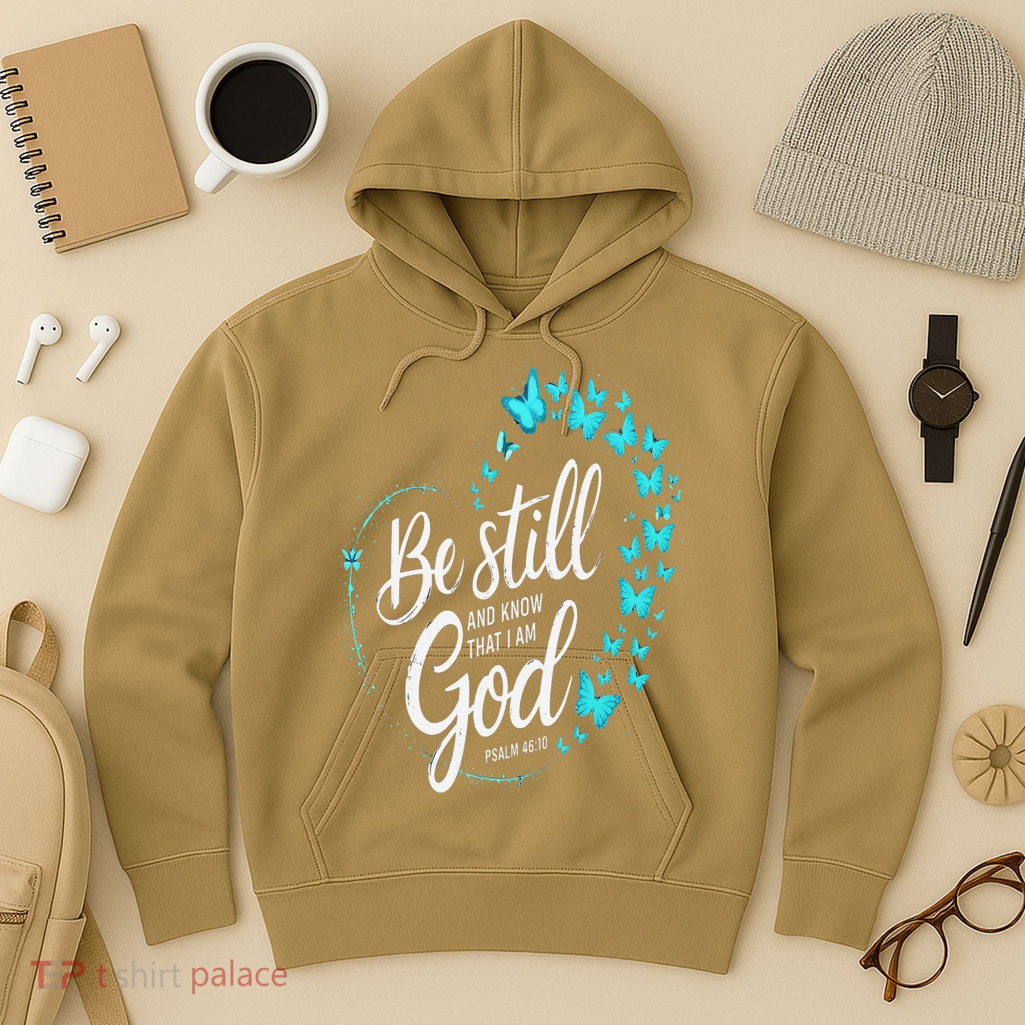 Be Still God Butterfly Heart Christian Apparel Hoodie