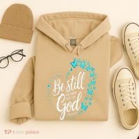 Be Still God Butterfly Heart Christian Apparel Hoodie thumb 4