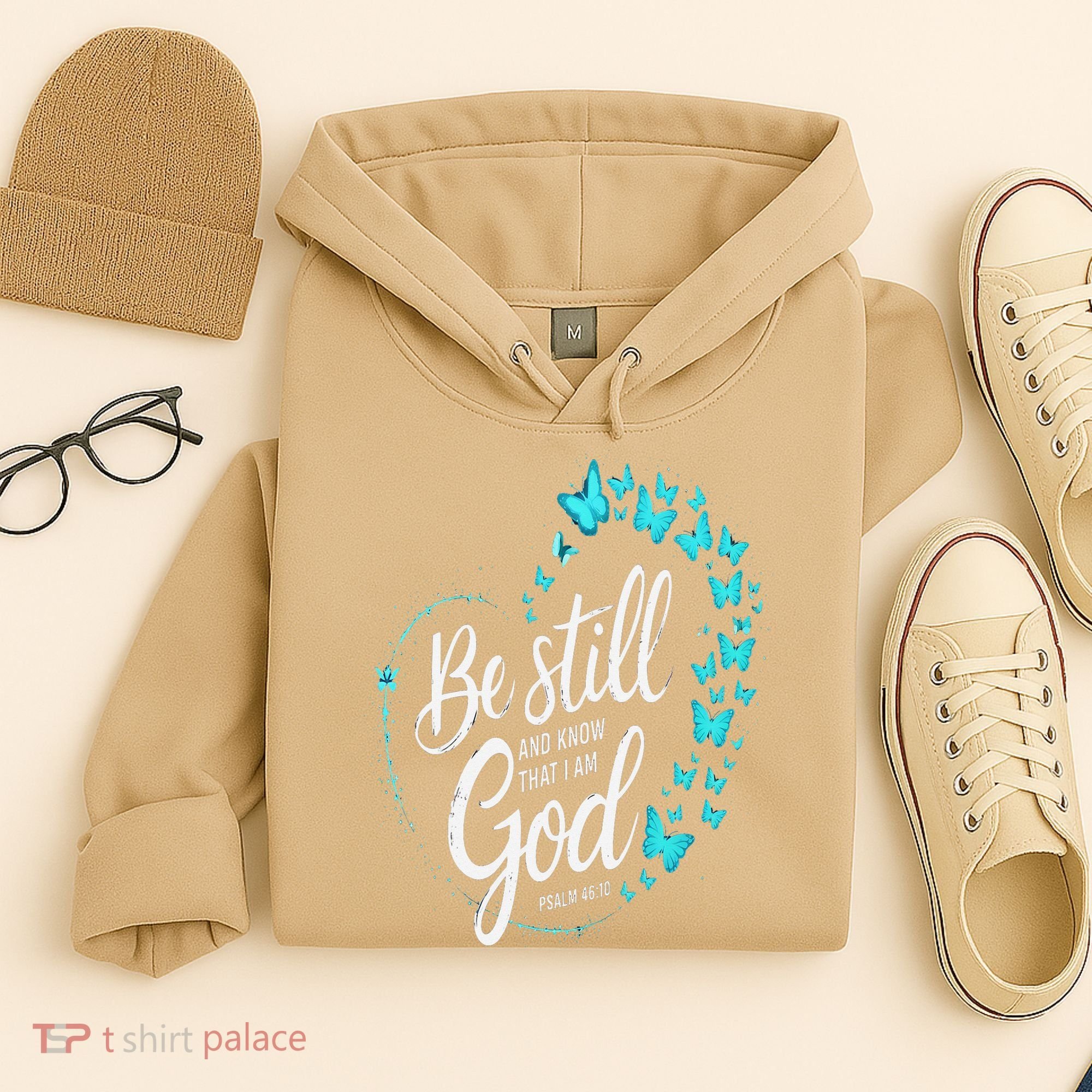Be Still God Butterfly Heart Christian Apparel Hoodie