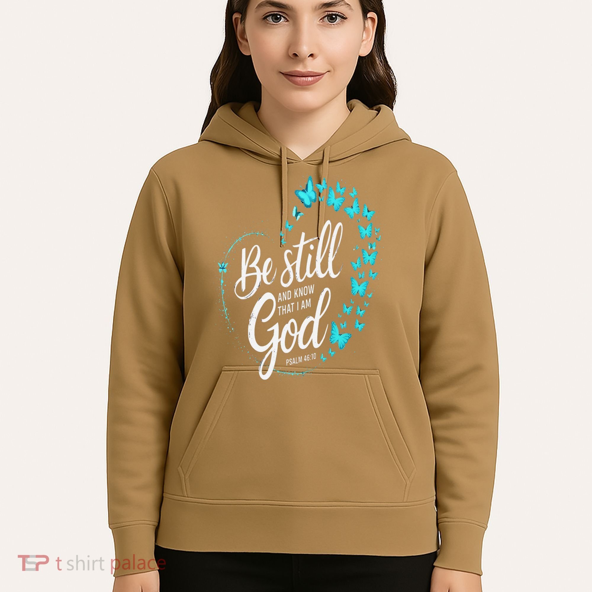 Be Still God Butterfly Heart Christian Apparel Hoodie