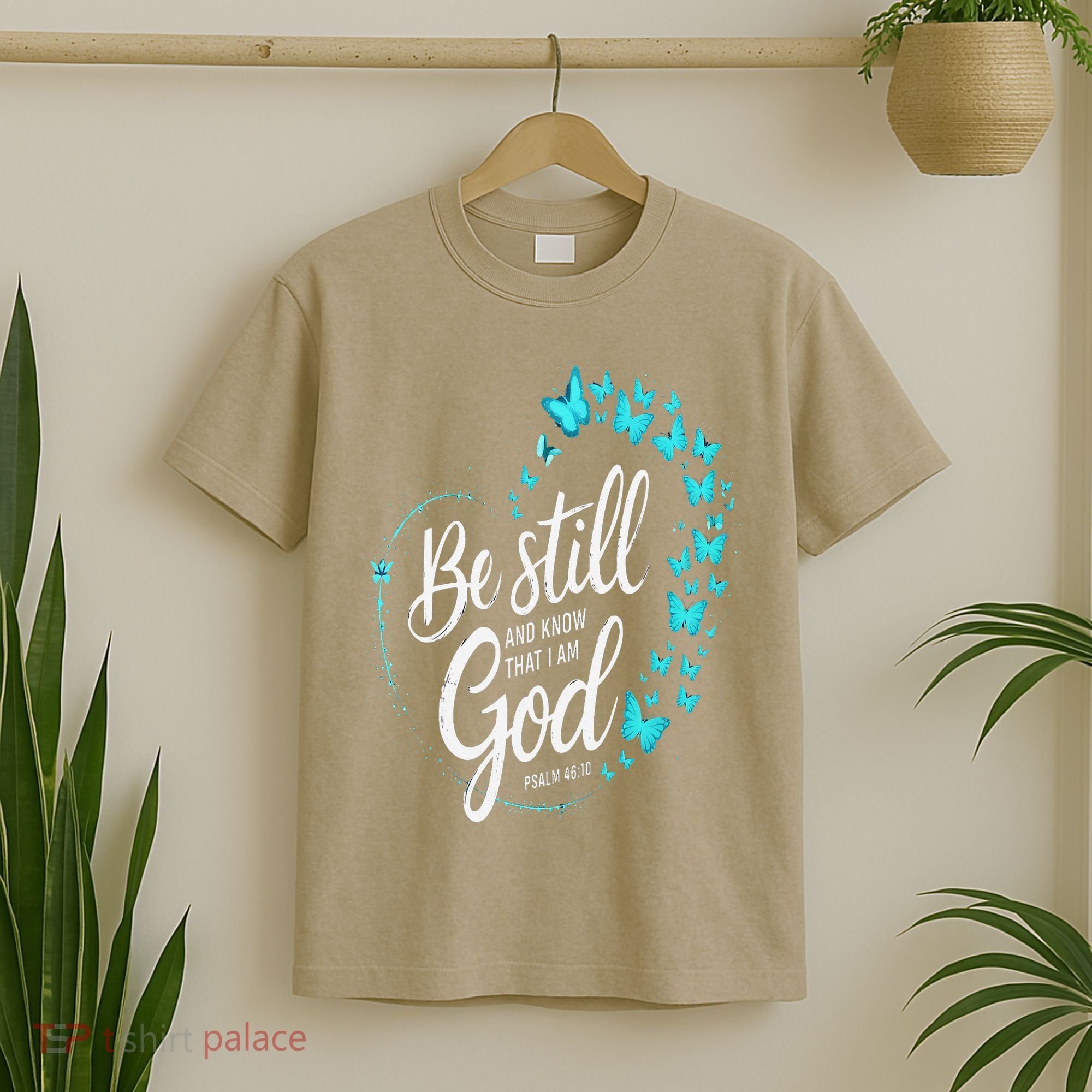 Be Still God Butterfly Heart Christian Apparel T-Shirt