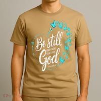 Be Still God Butterfly Heart Christian Apparel T-Shirt thumb 3