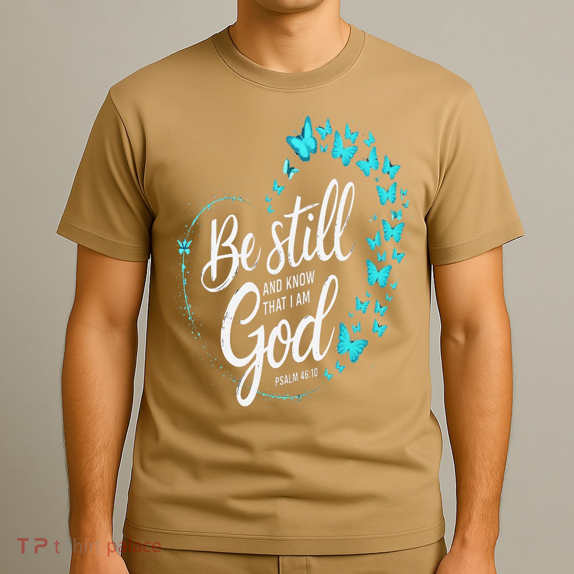 Be Still God Butterfly Heart Christian Apparel T-Shirt