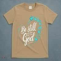 Be Still God Butterfly Heart Christian Apparel T-Shirt thumb 5