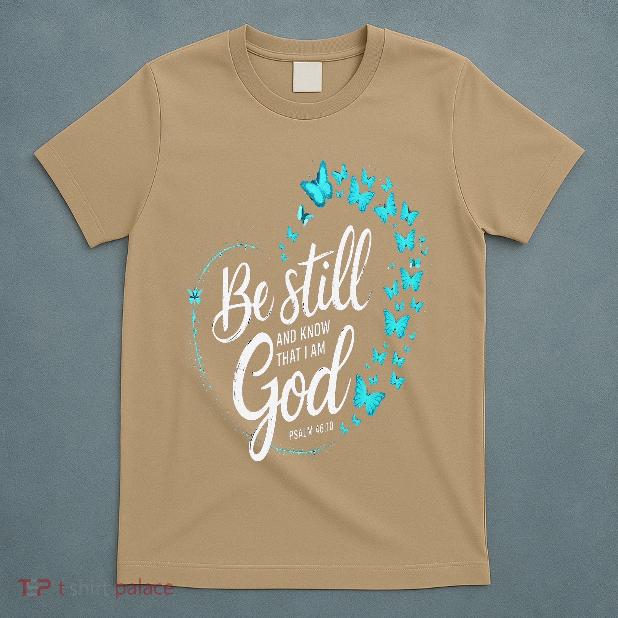 Be Still God Butterfly Heart Christian Apparel T-Shirt
