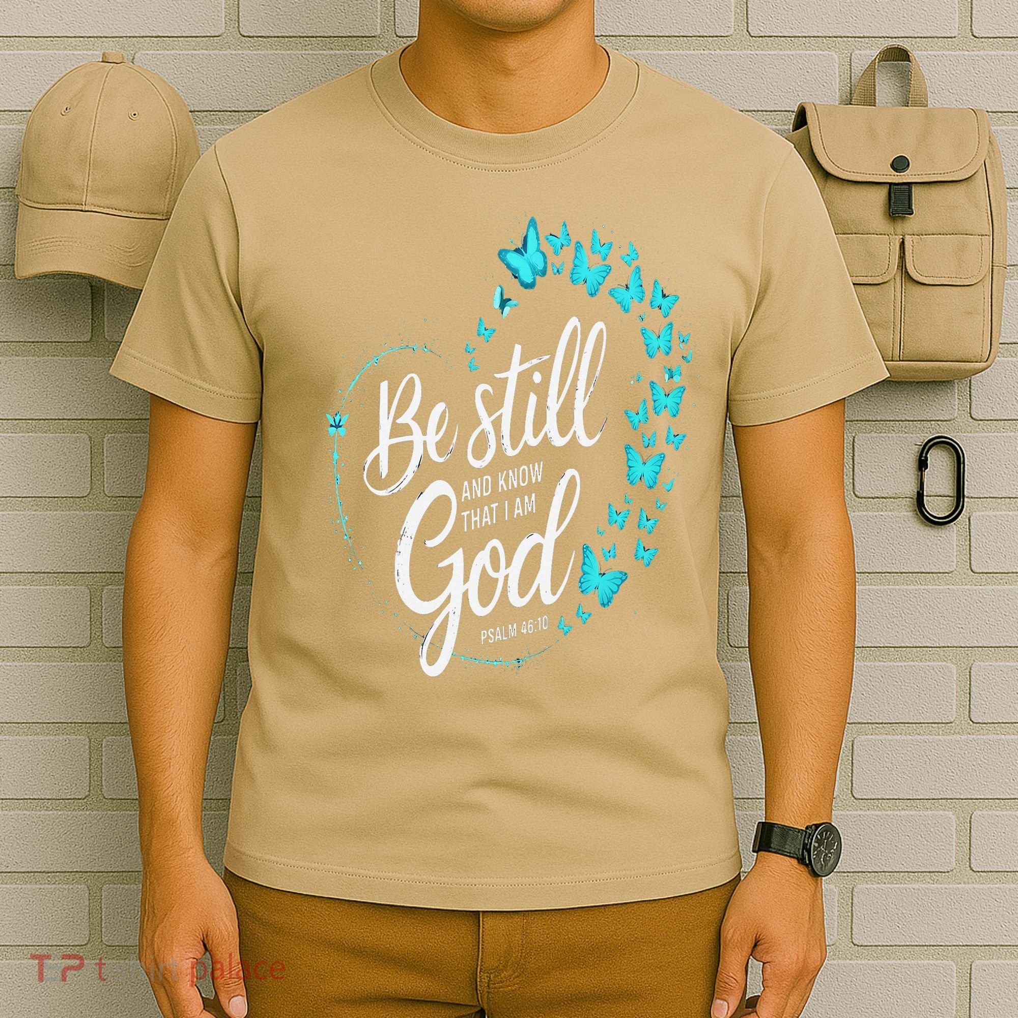 Be Still God Butterfly Heart Christian Apparel T-Shirt