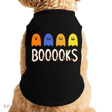Books Spooky Ghost Funny Halloween Doggie Tank