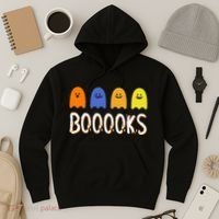 Books Spooky Ghost Funny Halloween Hoodie thumb 3