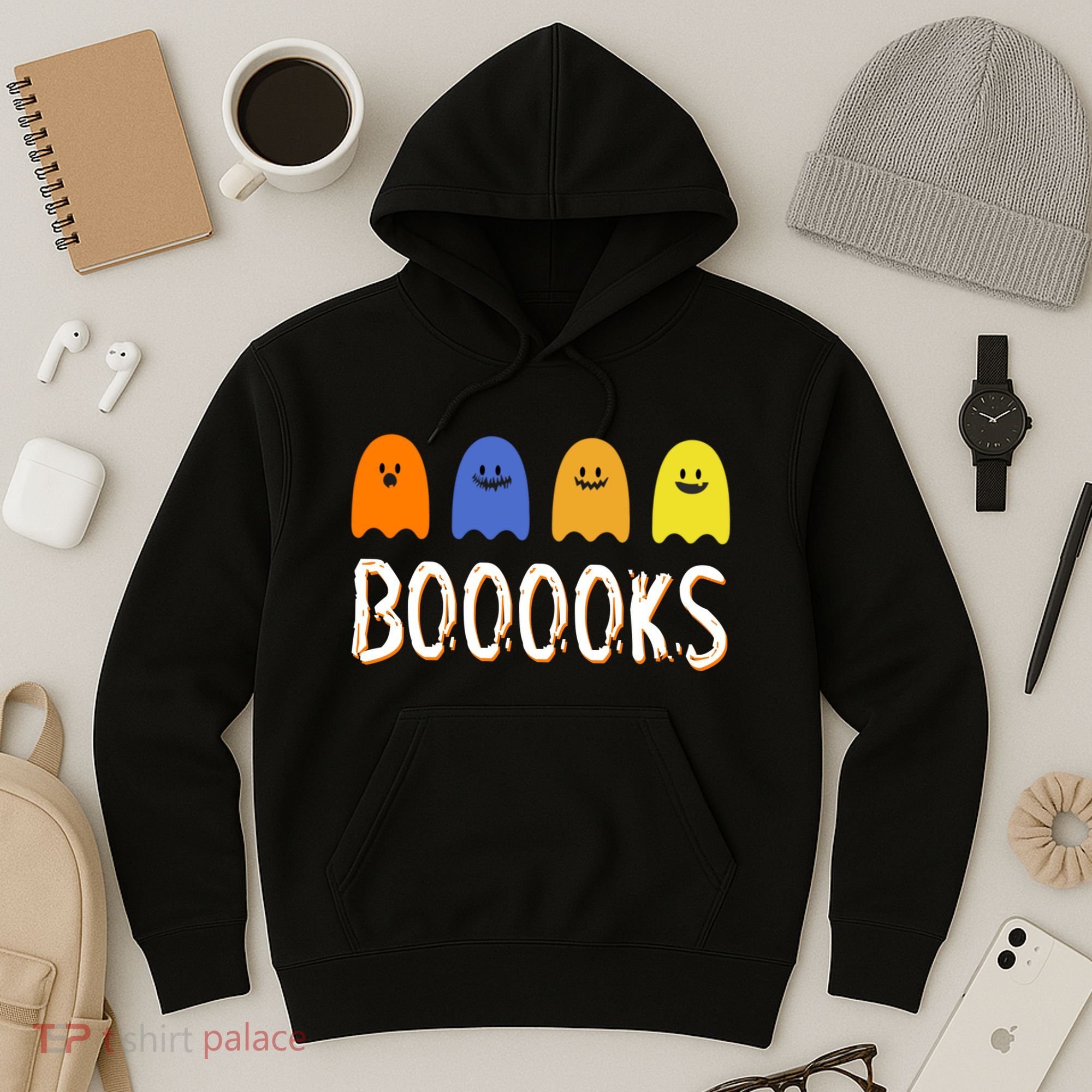Books Spooky Ghost Funny Halloween Hoodie