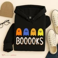 Books Spooky Ghost Funny Halloween Hoodie thumb 4