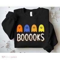 Books Spooky Ghost Funny Halloween Sweatshirt thumb 2