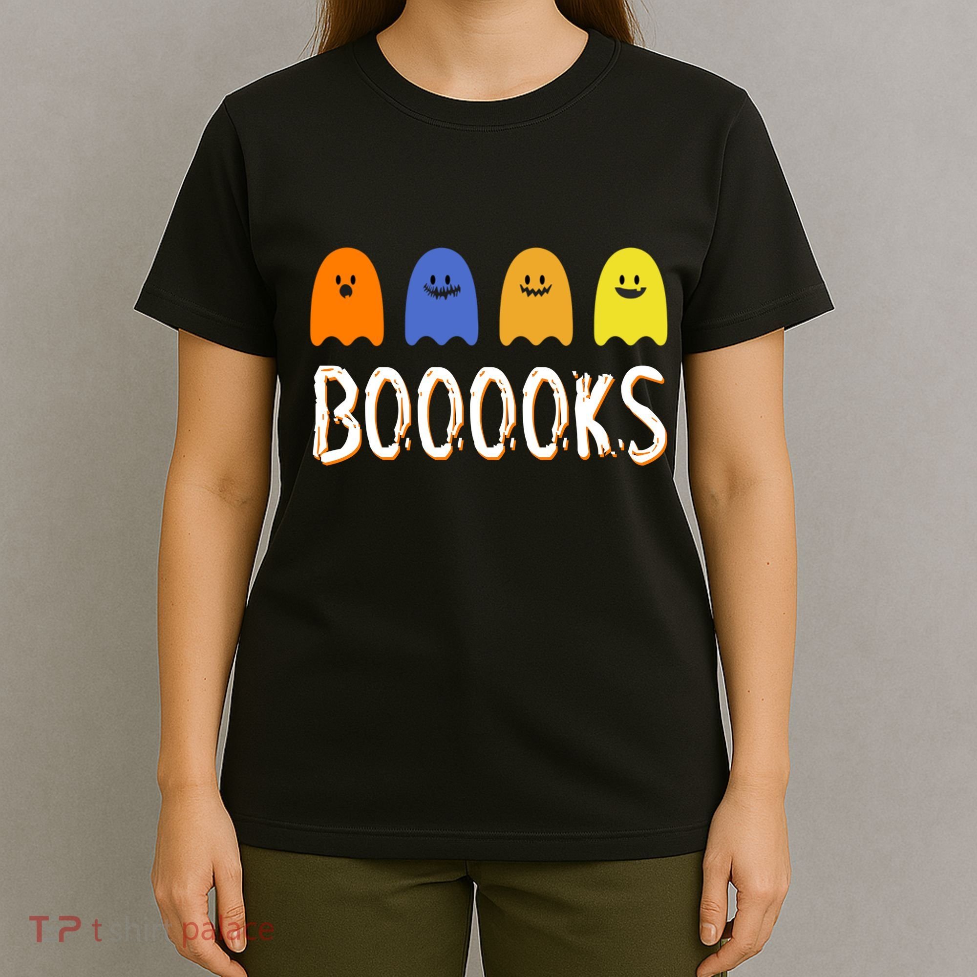 Books Spooky Ghost Funny Halloween T-Shirt