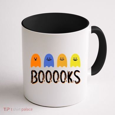 Books Spooky Ghost Funny Halloween Coffee Mug back