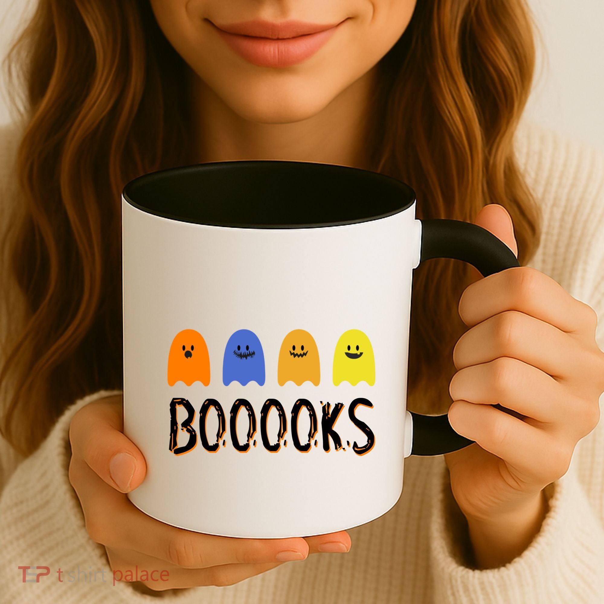 Books Spooky Ghost Funny Halloween Coffee Mug
