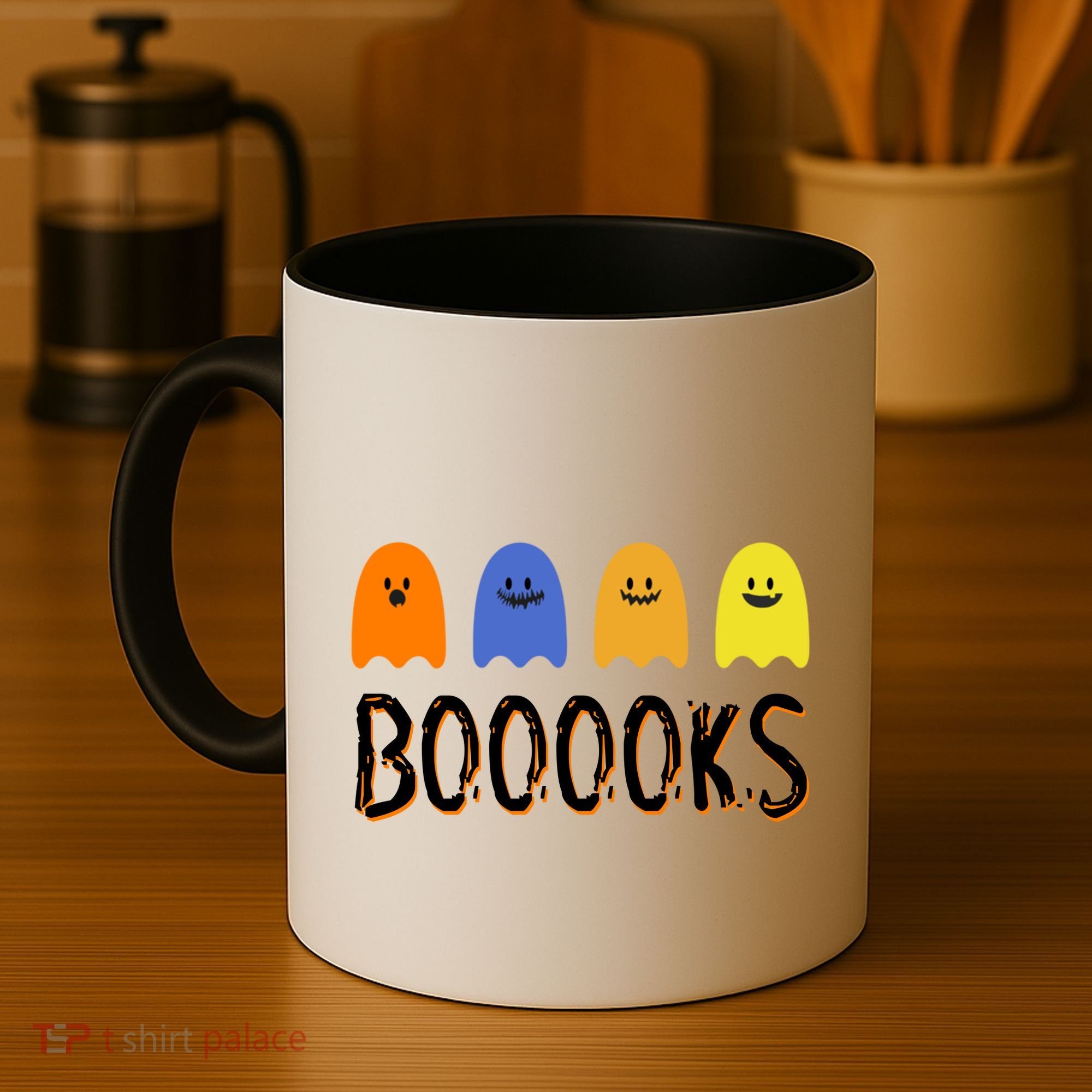 Books Spooky Ghost Funny Halloween Coffee Mug