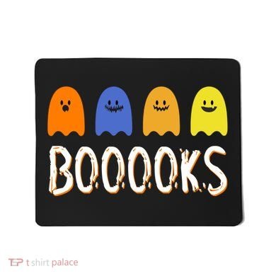 Books Spooky Ghost Funny Halloween Mousepad