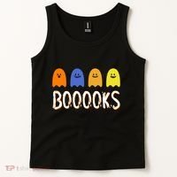 Books Spooky Ghost Funny Halloween Tank Top thumb 2