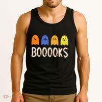 Books Spooky Ghost Funny Halloween Tank Top thumb 3