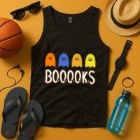 Books Spooky Ghost Funny Halloween Tank Top thumb 4
