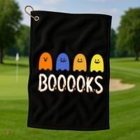 Books Spooky Ghost Funny Halloween Golf Towel thumb 1
