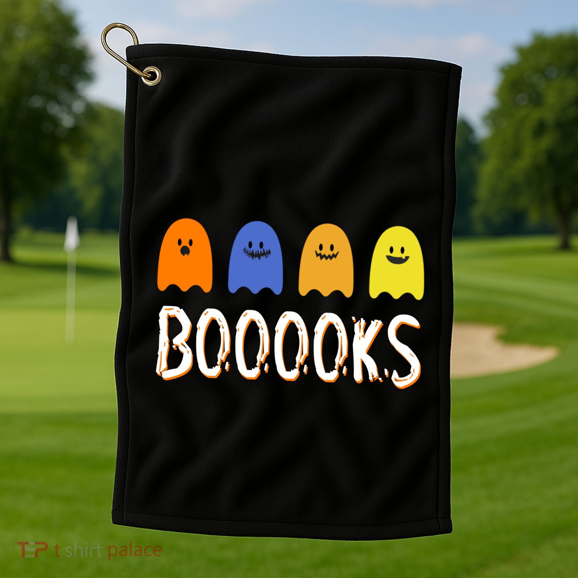 Books Spooky Ghost Funny Halloween Golf Towel
