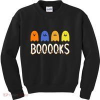 Books Spooky Ghost Funny Halloween Kids Sweatshirt thumb 0