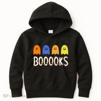 Books Spooky Ghost Funny Halloween Kids Hoodie thumb 0
